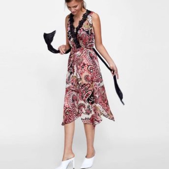 ZARA Paisley Print Dress - Picture 7 of 8